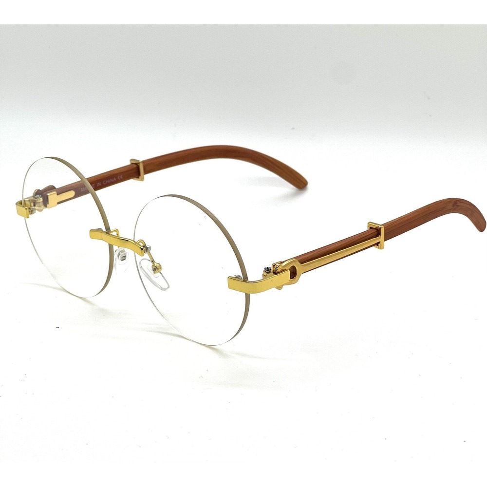 Eye Glasses Clear Lens UV400 Protection Hip Hop Music Party Festival Gold Frame - Picture 6 of 8